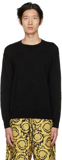 Moschino Black Allover Teddy Sweater