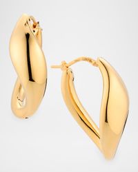Golden Dreams 18K Yellow Gold Oval Twist Hoop Earrings