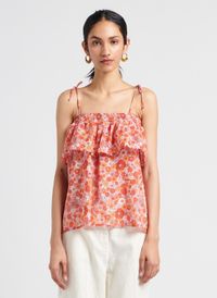 Antik Batik - Top asymétrique en coton - Taille 42 - Rouge