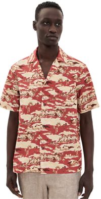 Les Deux Lesley Ruins AOP Short Sleeve Shirt Bossa Nova/Summer Melon L