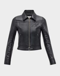 Buckle Leather Biker Jacket