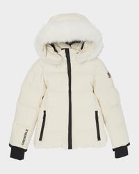 Girl's New Guyane Hooded Down Jacket, Size 8-10