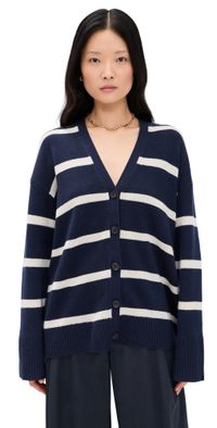 Apiece Apart Ana Wrap Cardigan NAVY & CREAM STRIPE M