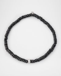 Black Spinel Bead Bracelet with 4mm Diamond Rondelle