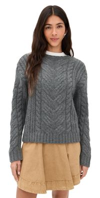 LE BOP Sabine Cable Knit Sweater Everglade XXS
