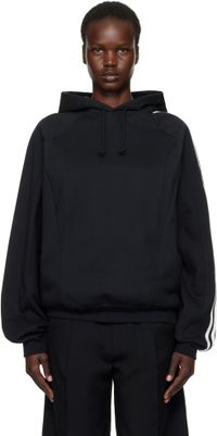 Y-3 Pull à capuche noir à panneaux