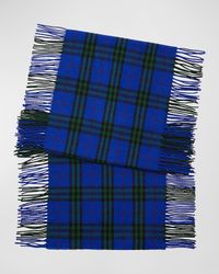 Men's Cashmere Check Rectangle Scarf