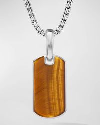 21mm Men's Chevron Tag Pendant in Silver