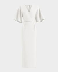 Benefit Flutter-Sleeve Midi Dress