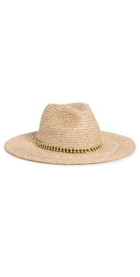 Hat Attack Raffia Braid Continental Hat Natural/Gold One Size