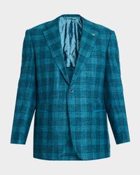 Men's Wool, Cashmere and Silk Plaid Single-Breasted Sport Coat