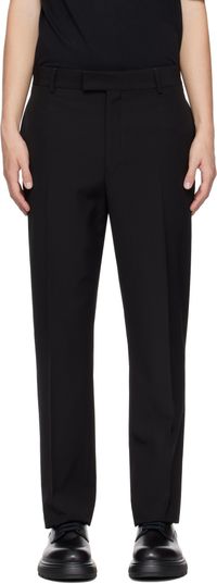 Ferragamo Black Flat Front Trousers