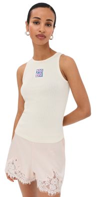 Marni Ribbed Tank Top Bone 38