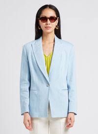 Pinko - Veste de tailleur en denim de coton mélangé - Taille 44 - Bleu