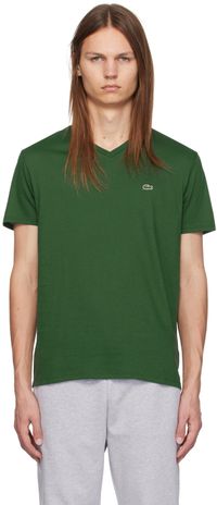 Lacoste Green V-Neck T-Shirt