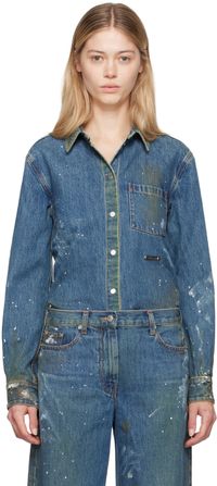 Helmut Lang Indigo Painted Denim Shirt