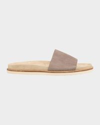 Men's Suede Slide Sandals