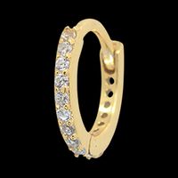 Caroline Najman - Mini créole à strass en laiton - Taille Unique - Blanc