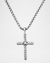 16" Cable Classics Cross with Diamond on Chain