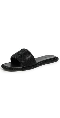 Tory Burch Double T Pave Sport Slides Perfect Black/Jet 10