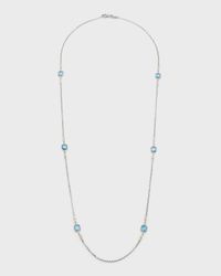 Silver and Gold Blue Spinel Necklace