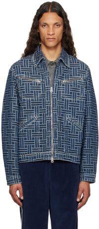 Kenzo Blue Kenzo Paris 'Kenzo Weave' Denim Jacket