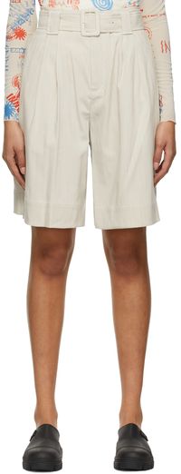 GANNI Beige Recycled Polyester Shorts