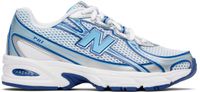 New Balance White & Blue 740 Sneakers