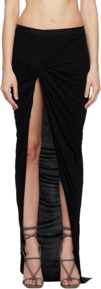 Rick Owens Lilies Jupe longue torsadée noire - Porterville Edfu