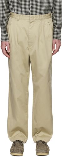 nanamica Beige Double Pleat Chino Trousers