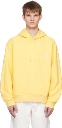 Solid Homme Yellow Embroidered Hoodie