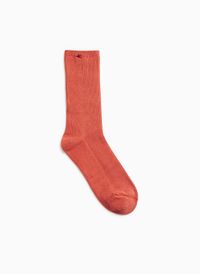 Vanessa Wu - Chaussettes montantes côtelées en coton mélangé - Taille 36/41 - Orange