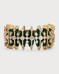 Gratiana 18k Malachite and Diamond Band Ring, Size 7