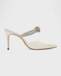 Pearl Crystal Knot Mule Pumps