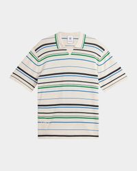 x Wales Bonner Men's Stripe Knit Polo Shirt