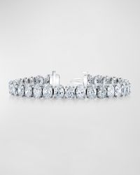 18K Gold North-South Prong-Set Diamond Tennis Bracelet, 9.80tcw, 7"L