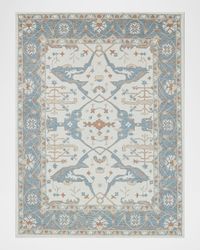 Claremont Hand-Tufted Light Blue Oushak Rug, 5' x 8'
