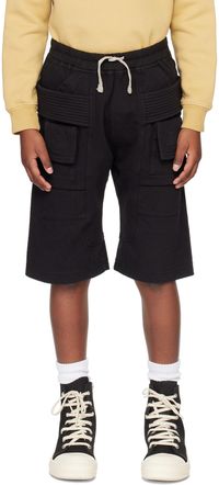 Rick Owens Kids Black Creatch Cargo Pods Shorts