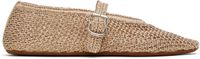ALAÏA Gold Open Knit Ballerina Flats