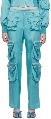 Blumarine Pantalon bleu à poches