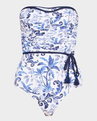 Terrazzo Tile Bandeau One-Piece Swimsuit