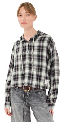 Acne Studios Flanneled Hooded Top Black/Green 40