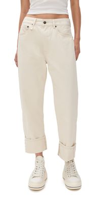 R13 Cuffed X-Boyfriend Jeans Bone White Selvedge 24