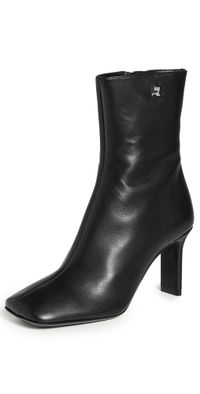 Courrèges Square Toe Nappa Ankle Boots 80mm Black 40