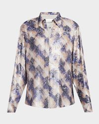 Chowy Sequined Button-Front Blouse
