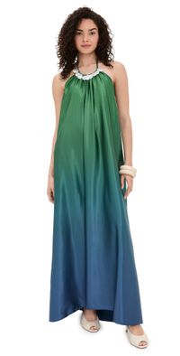 Maylé Vásquez Canto Maxi Dress Deep Green Ombre M