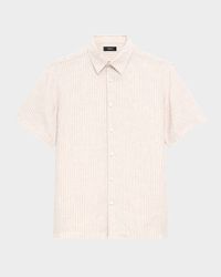 Men's Irving Linen Summer Stripe Short-Sleeve Shirt