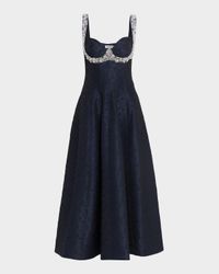 Charlotte Beaded Floral Jacquard Midi Dress