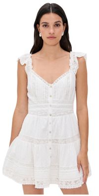 LoveShackFancy Rietta Dress Optic White M