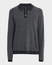 Men's Anders Wool-Blend Contrast-Trim Polo Sweater